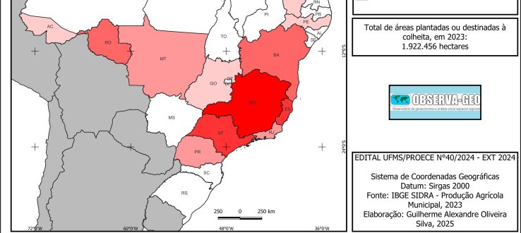 Mapa da produção de Café no Brasil